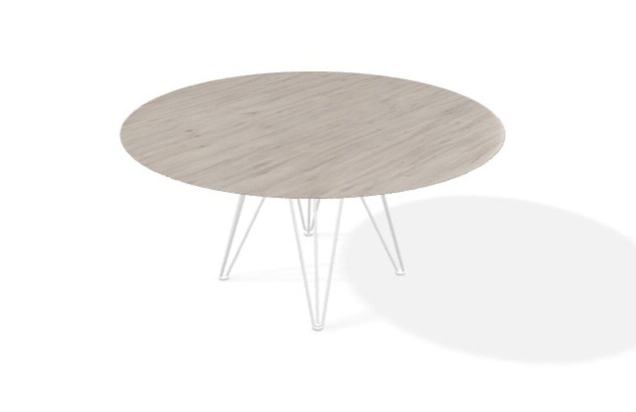 Joli Wire Tisch Rund-Weiss-Weiche Eiche-Ø 150 cm