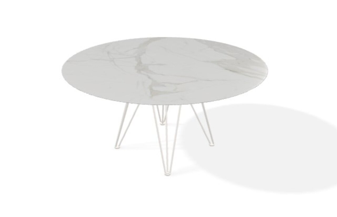 Joli Wire Tisch Rund-Linoleum-Calacatta-Ø 150 cm