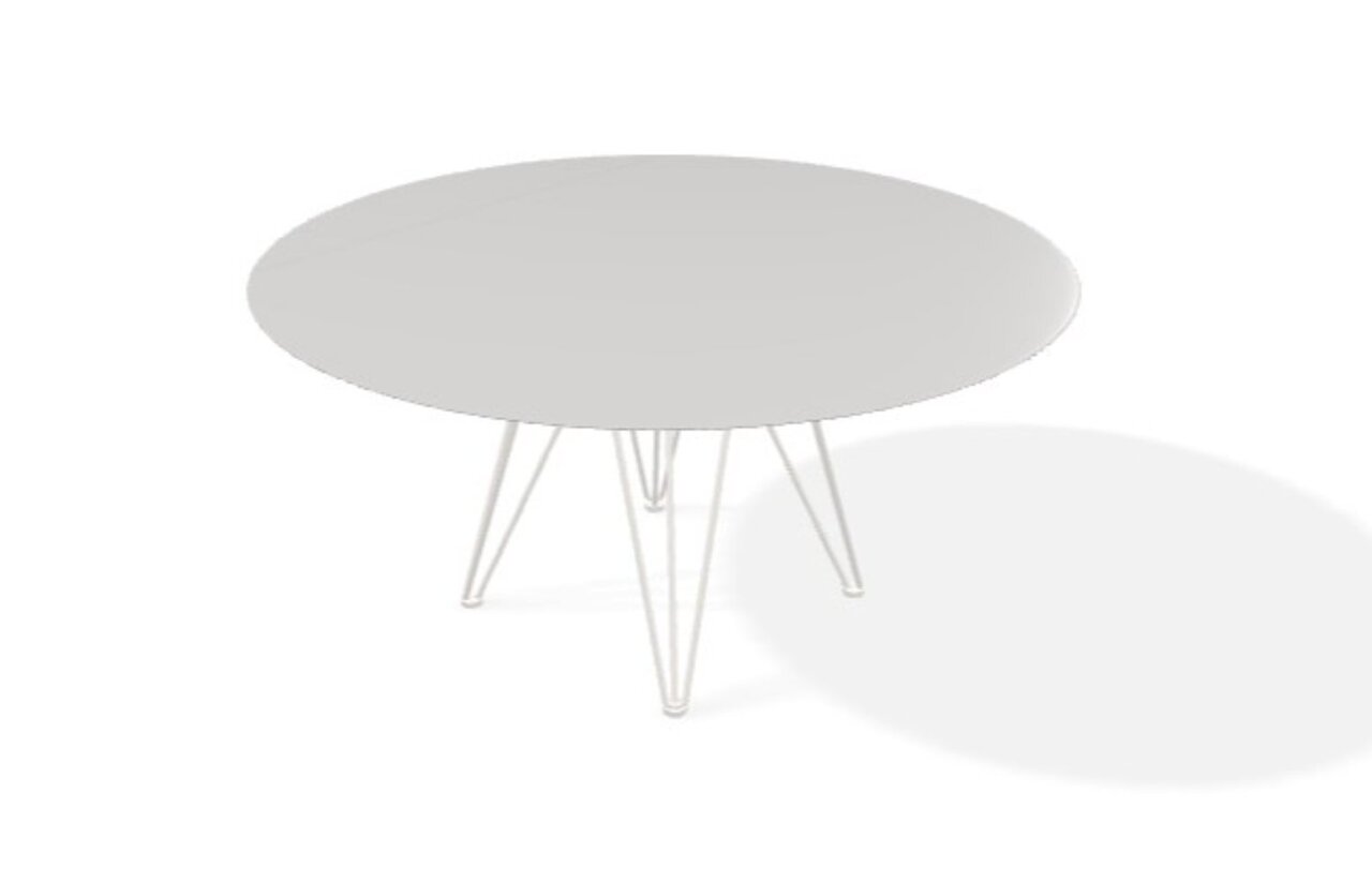 Joli Wire Tisch Rund-Linoleum-Absolutes Weiß-Ø 150 cm