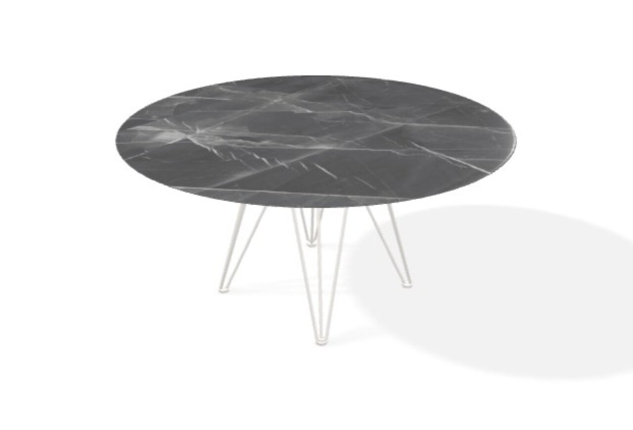 Joli Wire Tisch Rund-Linoleum-Schwarzer Diamant-Ø 150 cm