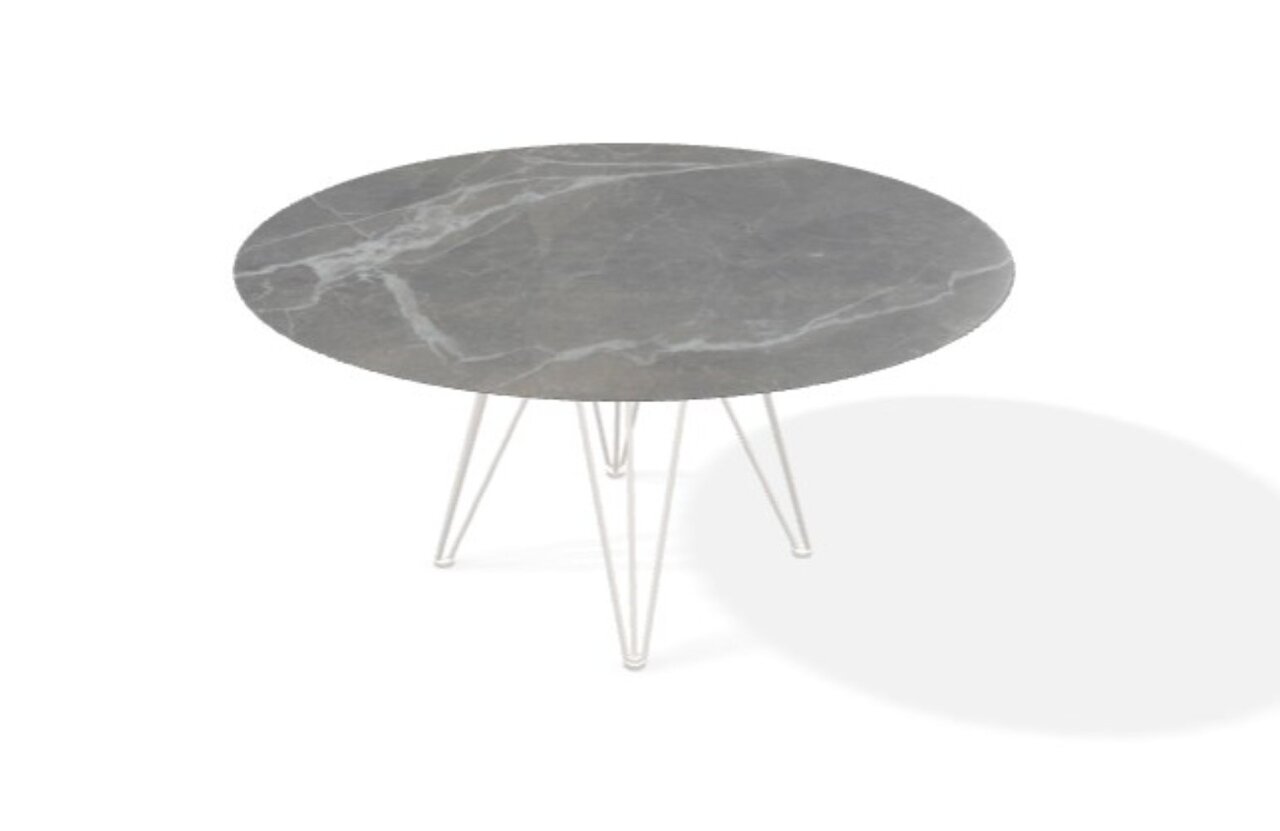 Joli Wire Tisch Rund-Linoleum-Marmor Marone-Ø 150 cm