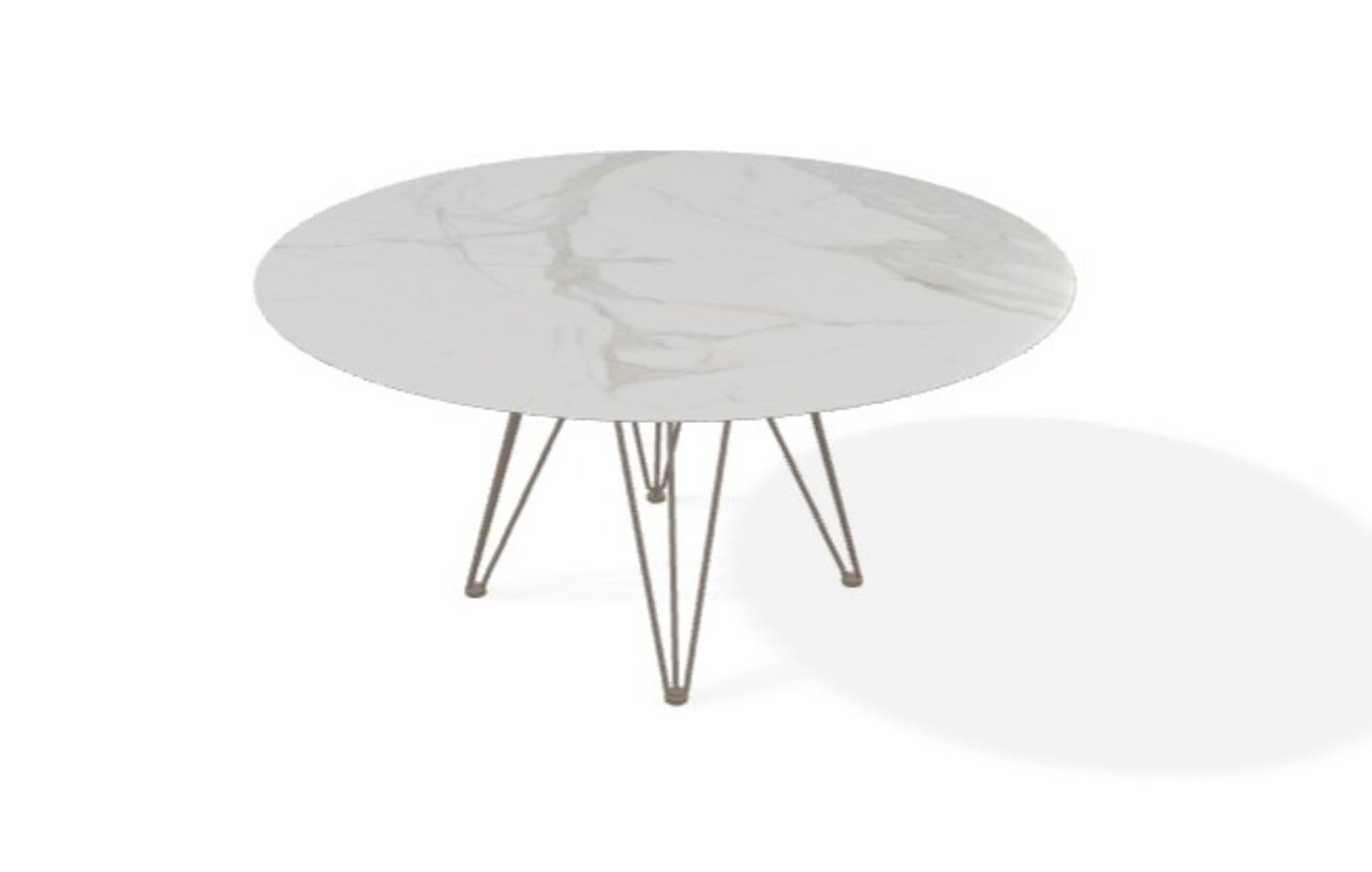 Joli Wire Tisch Rund-Taupe-Calacatta-Ø 150 cm