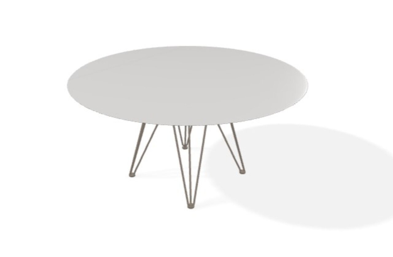 Joli Wire Tisch Rund-Taupe-Absolutes Weiß-Ø 150 cm