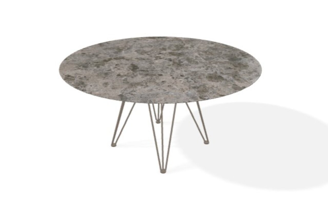 Joli Wire Tisch Rund-Taupe-Emperador-Ø 150 cm