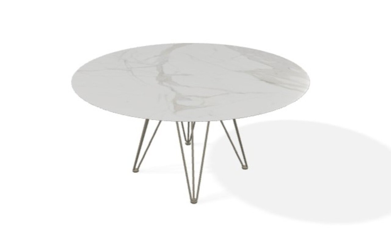 Joli Wire Tisch Rund-Bronze-Calacatta-Ø 150 cm