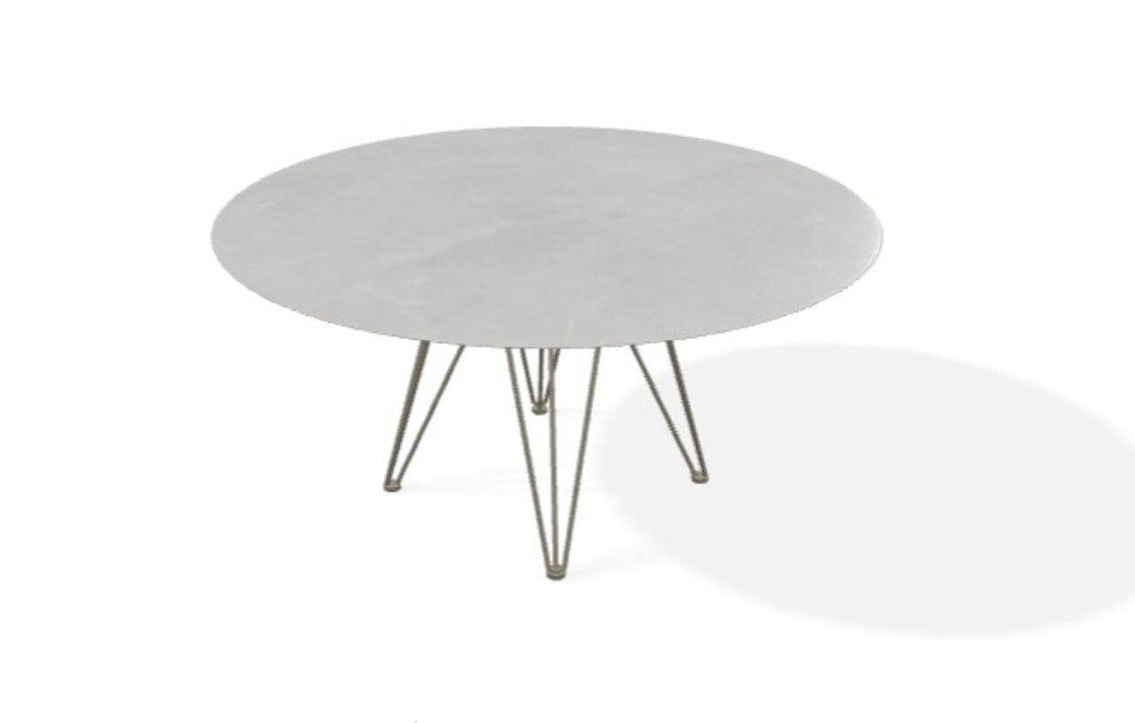 Joli Wire Tisch Rund-Bronze-Charisma Grau-Ø 150 cm