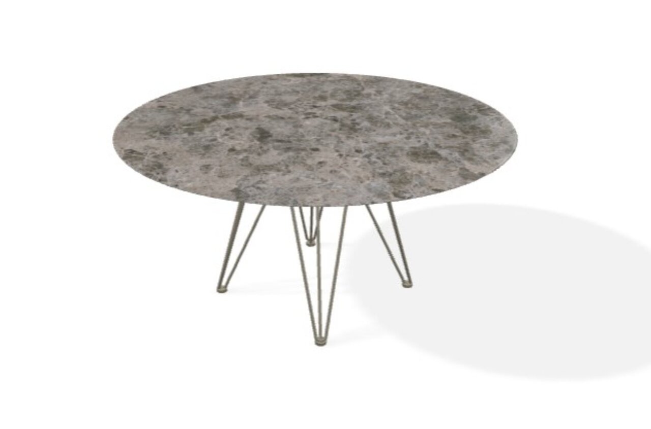 Joli Wire Tisch Rund-Bronze-Emperador-Ø 150 cm