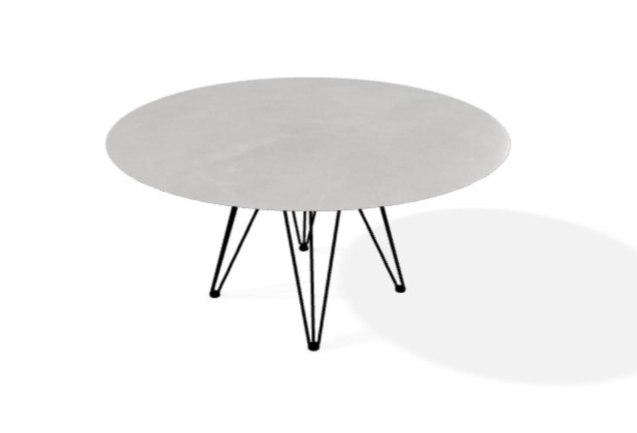 Joli Wire Tisch Rund-Schwarz-Charisma Grau-Ø 150 cm
