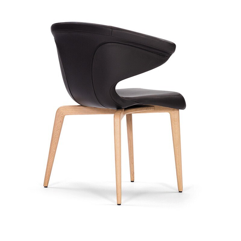 ClassiCon Munich Armchair - Eiche - Classic Leder Schwarz