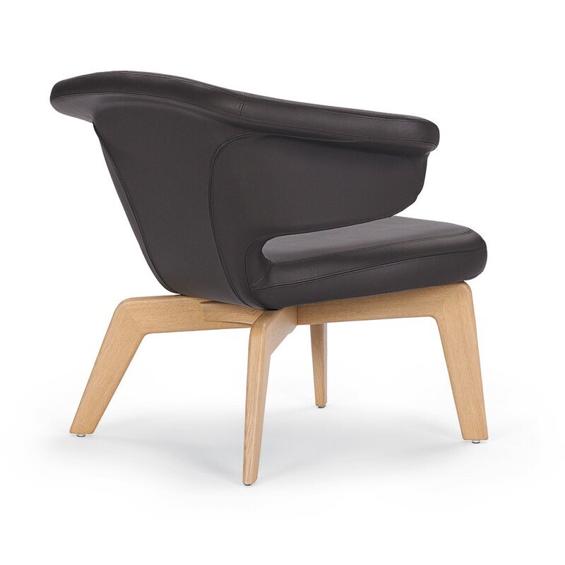 ClassiCon Munich Lounge Chair - Eiche - Classic Leder Schwarz 