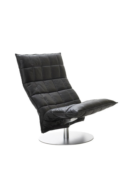 Woodnotes K Chair Swivel Narrow-black-leather