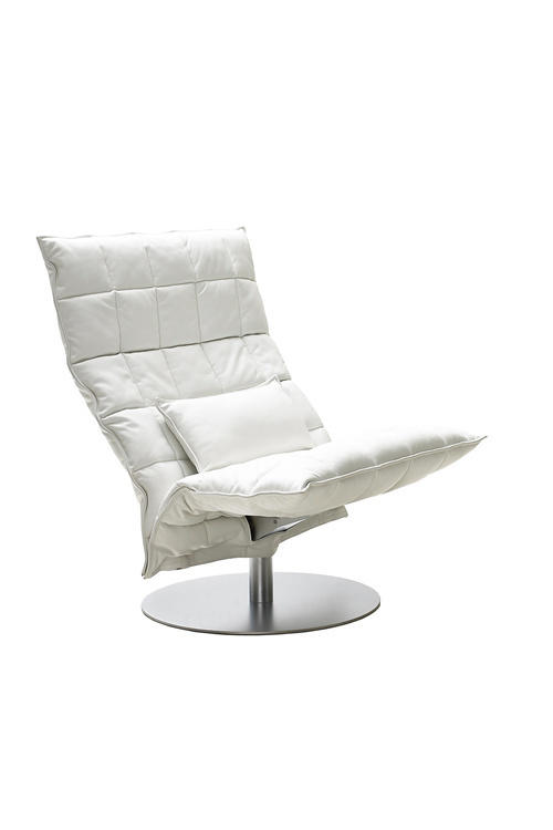 Woodnotes K Chair Swivel Narrow-white-leather