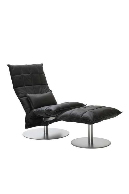 Woodnotes K Chair Swivel Narrow-black-leather