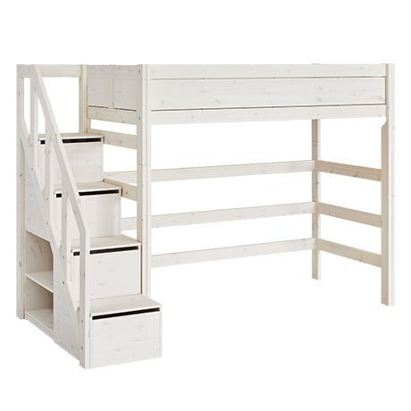 LifeTime Hochbett mit Treppe Weiß