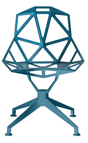 Magis Chair One 4Star Stuhl mit Viersternfuss- Blue