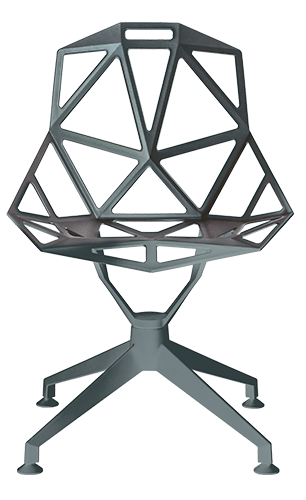 Magis Chair One 4Star Stuhl mit Viersternfuss- Grey/Green
