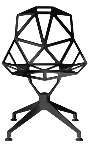 Magis Chair One 4Star Stuhl mit Viersternfuss- Schwarz