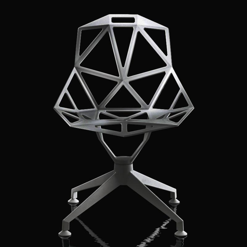 Magis Chair One 4Star Stuhl mit Viersternfuss- Grau