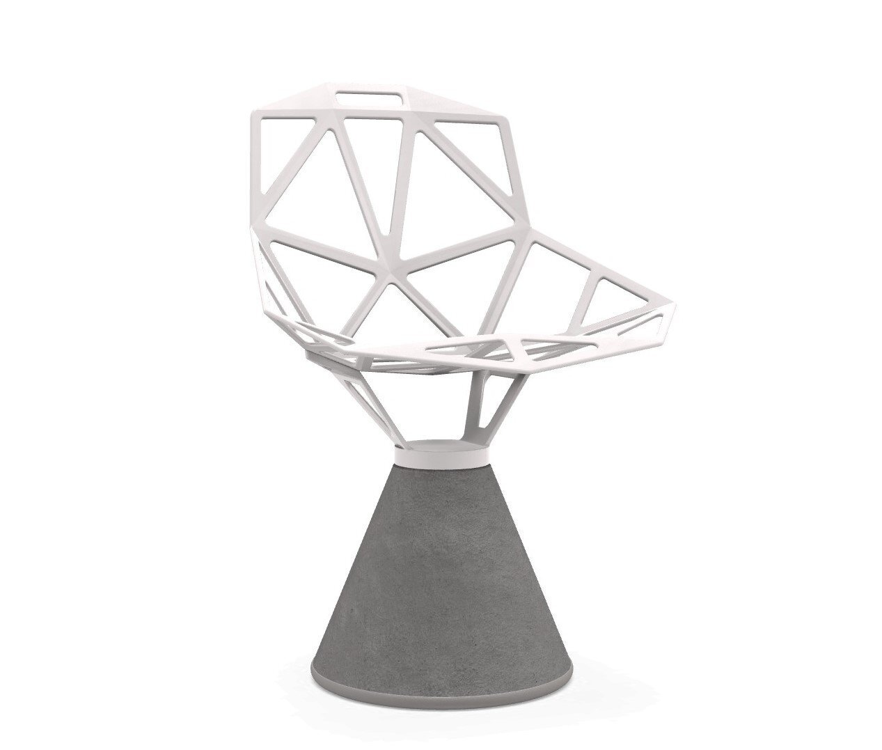 Magis Chair One Stuhl mit drehbarem Sitz - weiß lackierter Sitz - concrete natural
