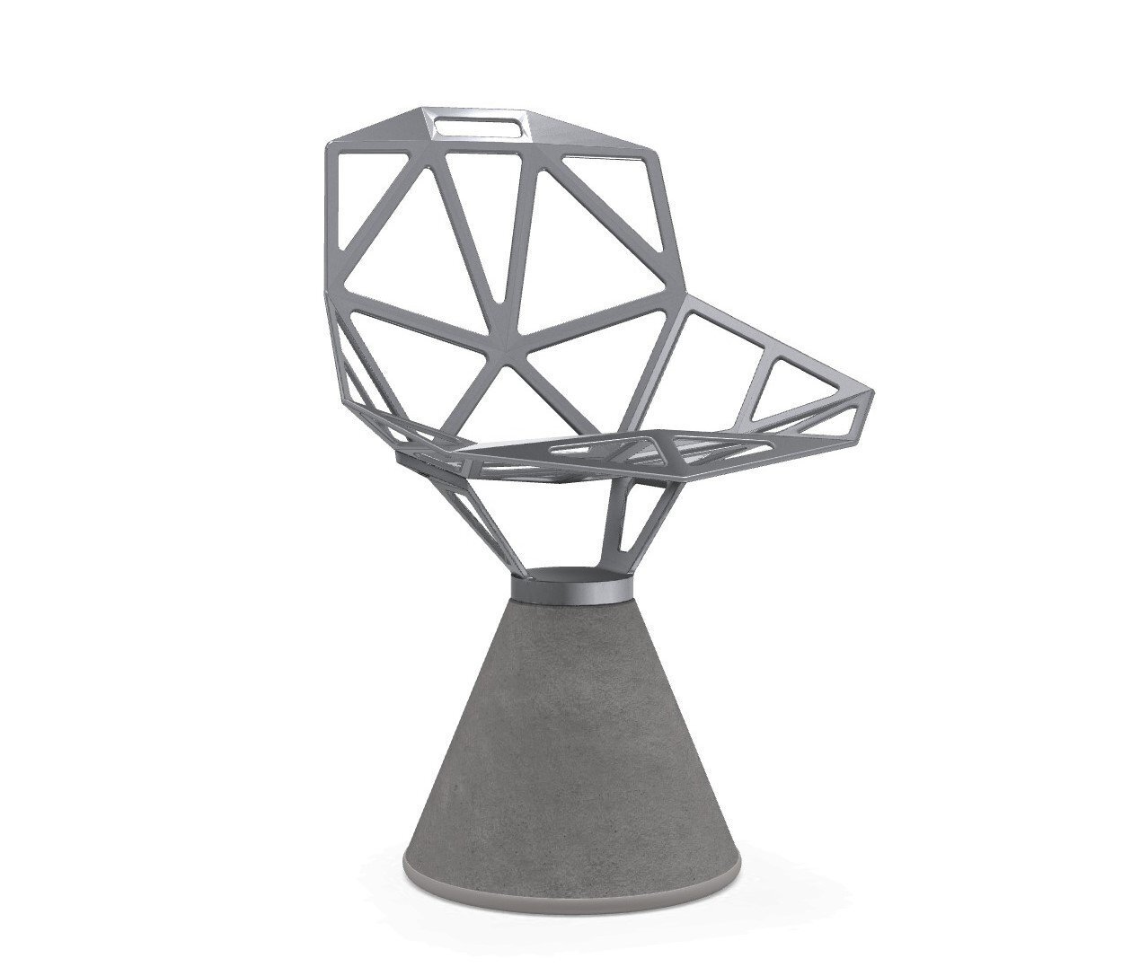 Magis Chair One Stuhl mit drehbarem Sitz - grau lackierter Sitz - concrete natural