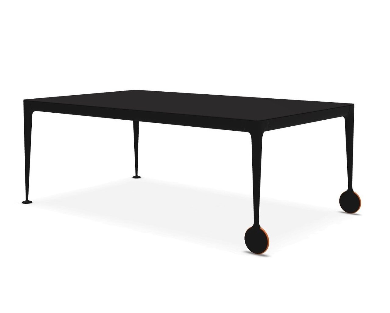 Magis - Big Will Tisch mit Rollen - Schwarz /   Breite: 200 cm; Höhe: 75 cm; Tiefe: 100 cm;