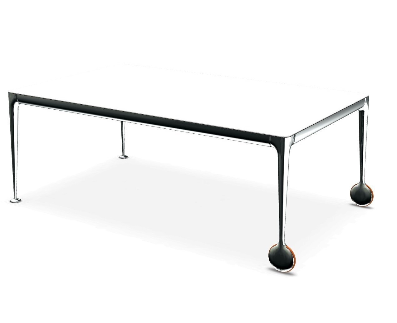 Magis - Big Will Tisch mit Rollen - Weiss-Poliert / Breite: 200 cm; Höhe: 75 cm; Tiefe: 100 cm;