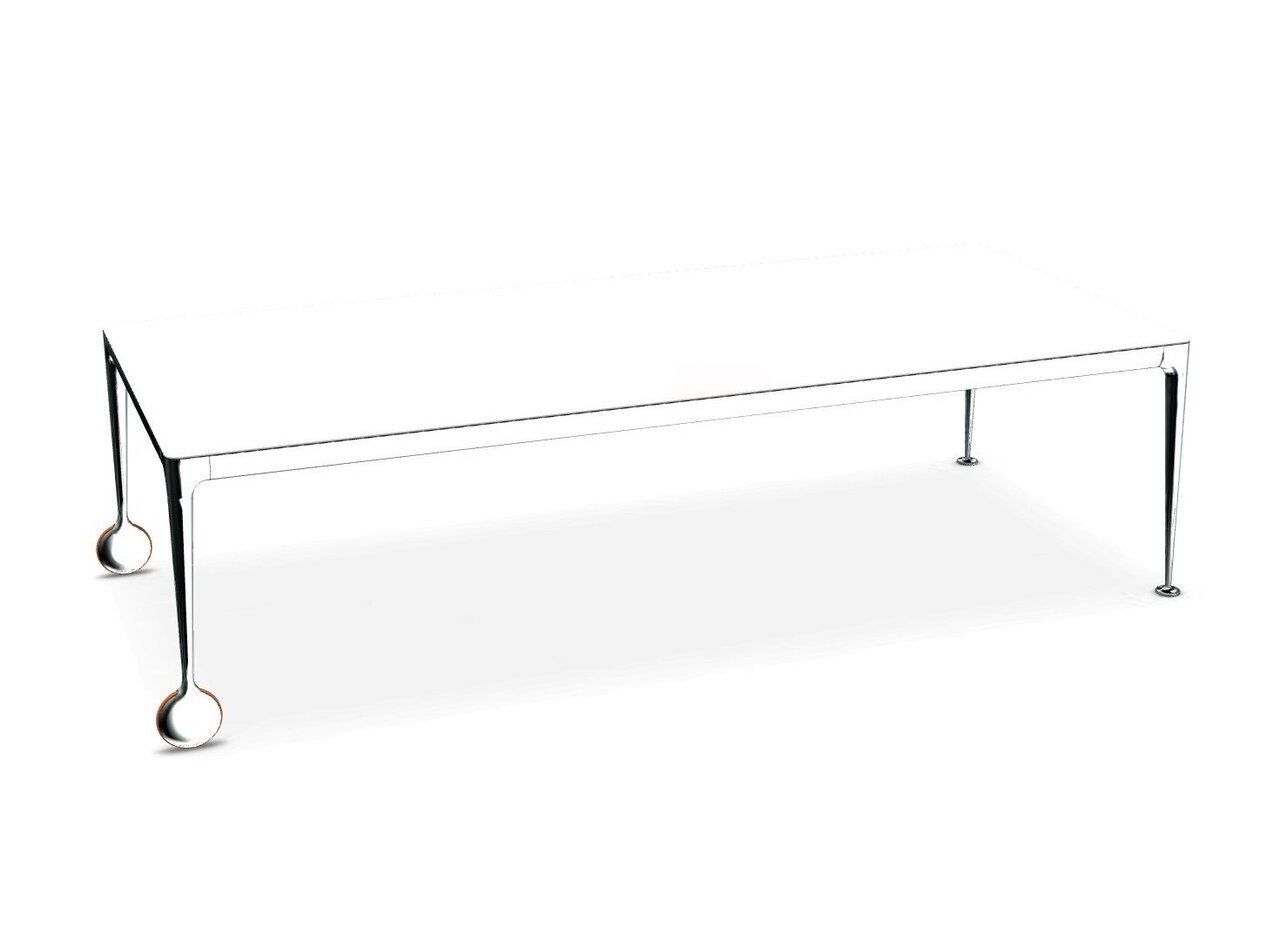 Magis - Big Will Tisch mit Rollen -   Weiss-Poliert / Breite: 280 cm; Höhe: 75 cm; Tiefe: 120 cm;