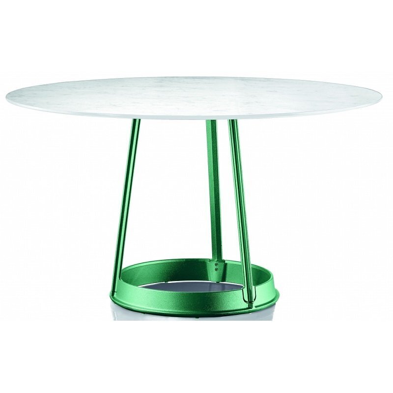 Magis Brut Tisch Round - Carrara Weiss - Grun
