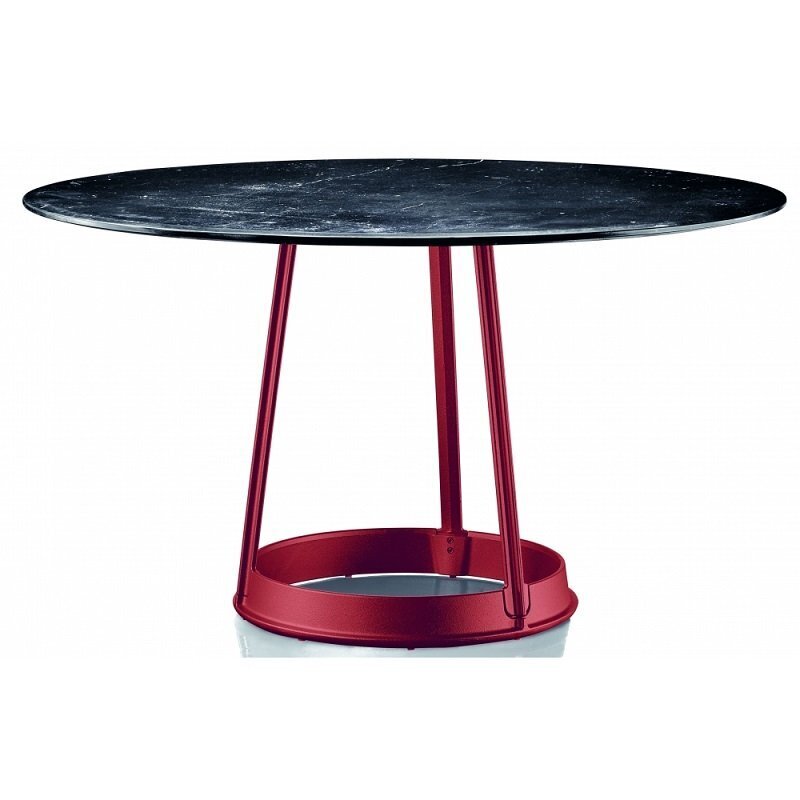 Magis Brut Tisch Round - Marquinia Schwarz - Red