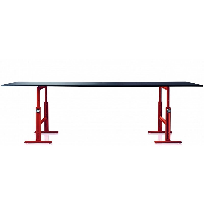 Magis Brut Tisch Trestle - Schwarz Stahl - Rot