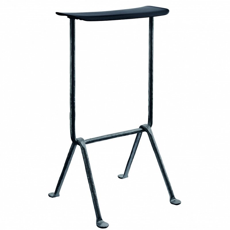 Magis Officina Barhocker 75 cm Leder - Schwarz - Anthrazitgrau