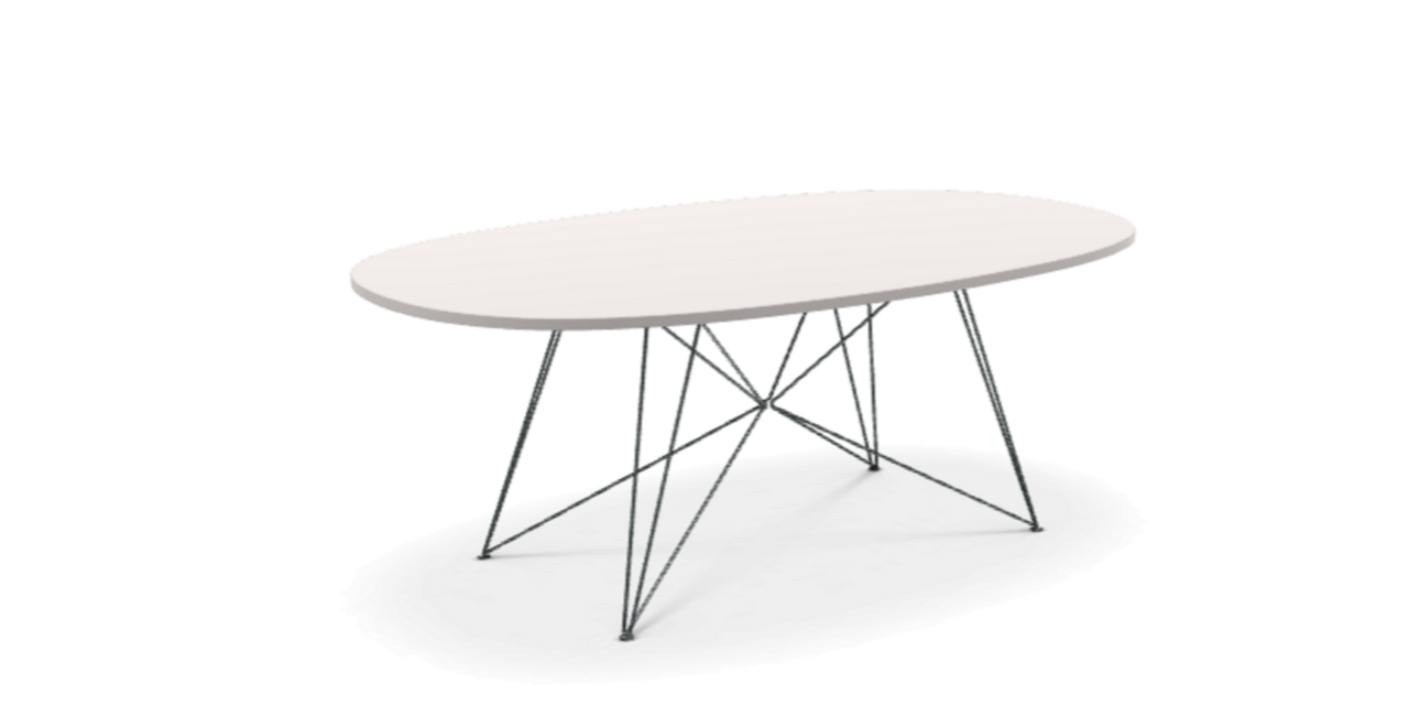 Magis XZ3 Tisch Oval - Weiss - verchromt