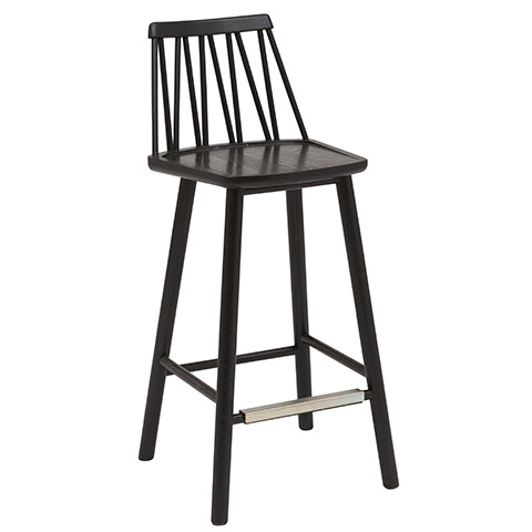Hans K ZigZag Barchair 63cm Ash Black