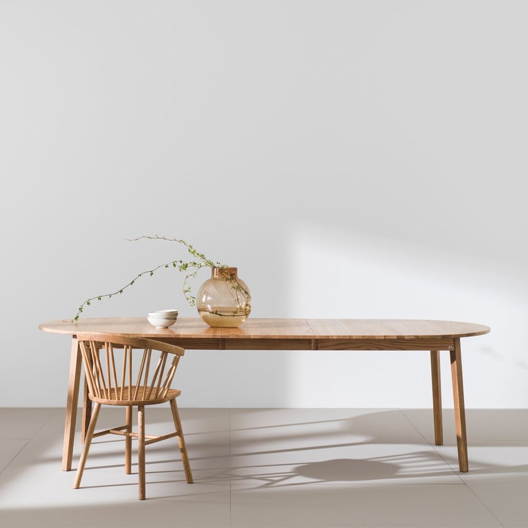 HANS K RAINBOW TABLE 205(50)X100CM- SOLID OAK