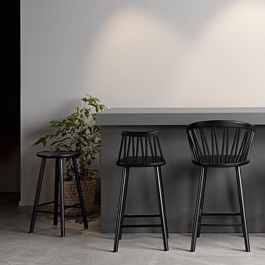 HANS K ZIGZAG BARSTOOL 78CM BLACK STAIN