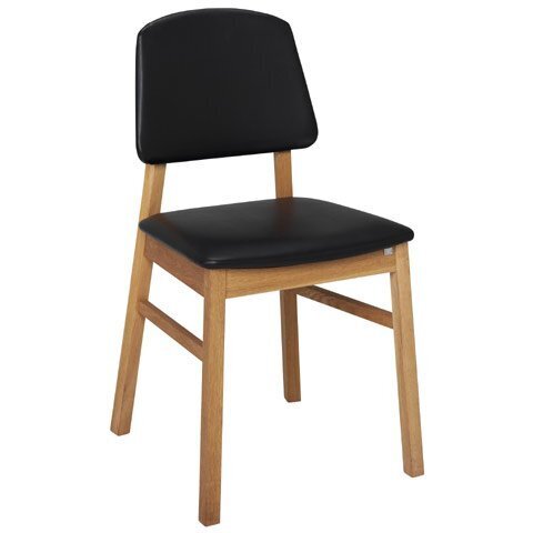 HANS K VERONA CHAIR-OAK OILED LEATHER BLACK