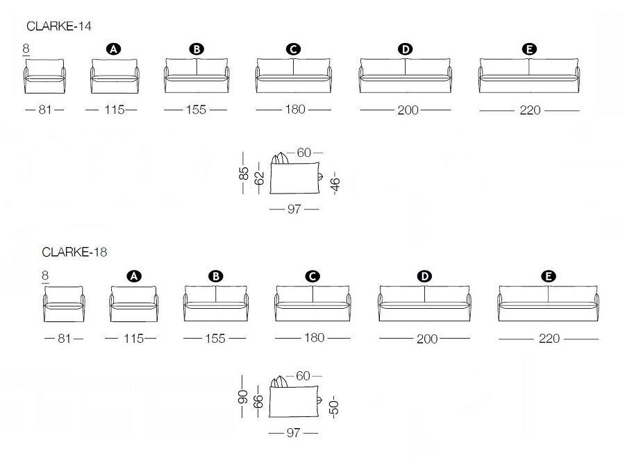 Milano Clarke 14-18 Sofa