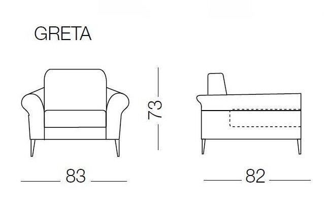 Milano Greta Sessel 83 T.82 H.73 cm