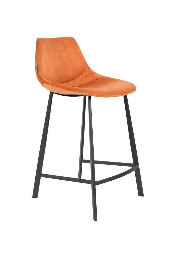 Dutchbone Franky Velvet Counter Stool - Orange