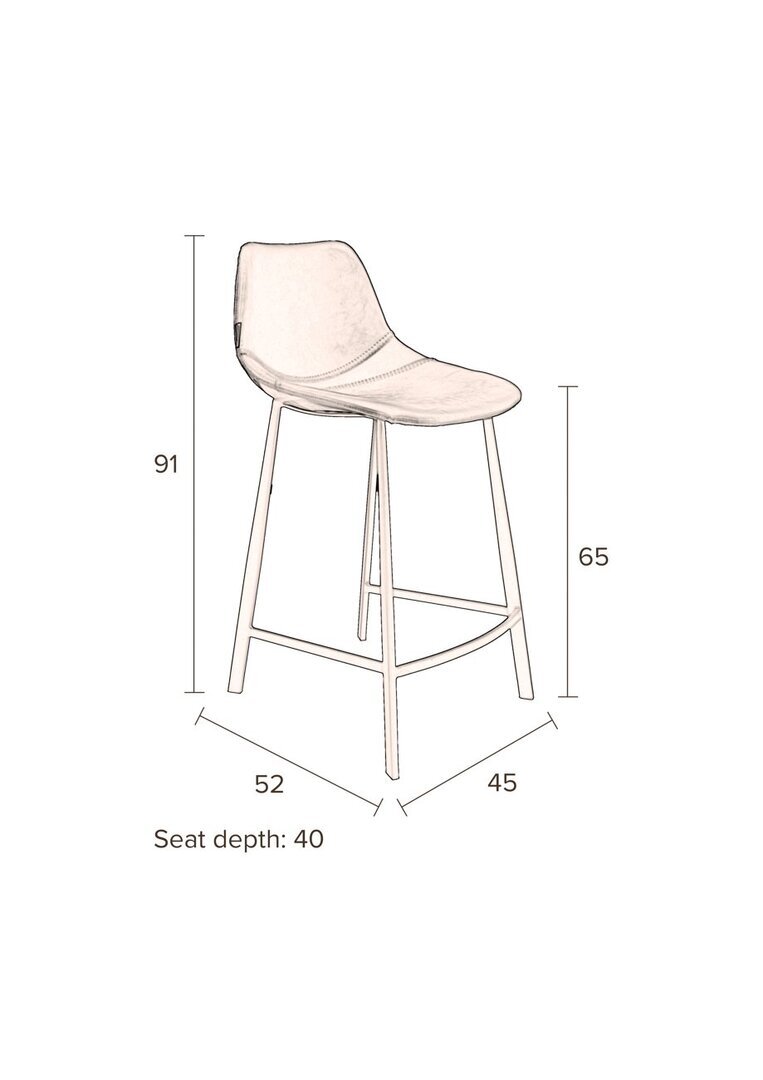 Dutchbone Franky Velvet Counter Stool