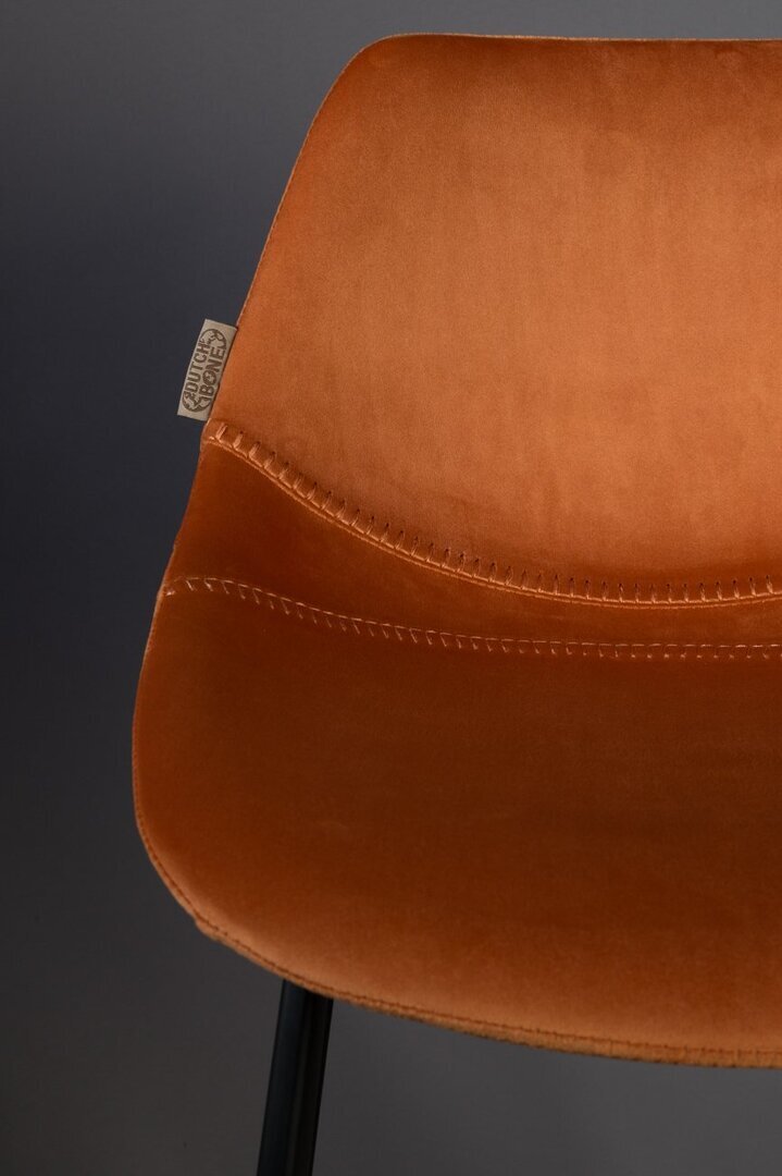 Dutchbone Franky Velvet Barstool - Orange