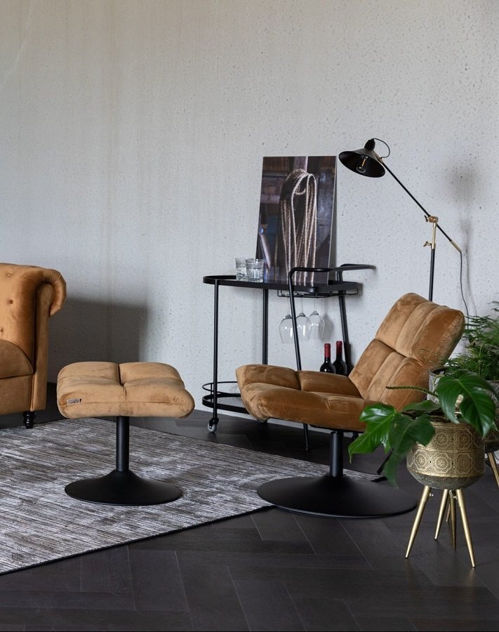 Dutchbone Bar Velvet Hocker