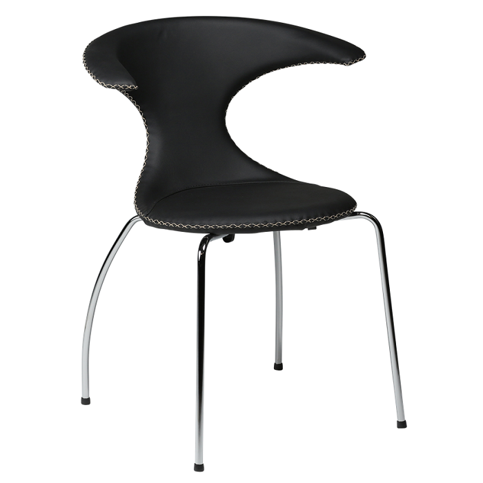 Dan-Form FLAIR chair Black leather with chrome legs 