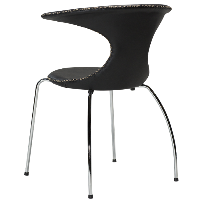 Dan-Form FLAIR chair Black leather with chrome legs 