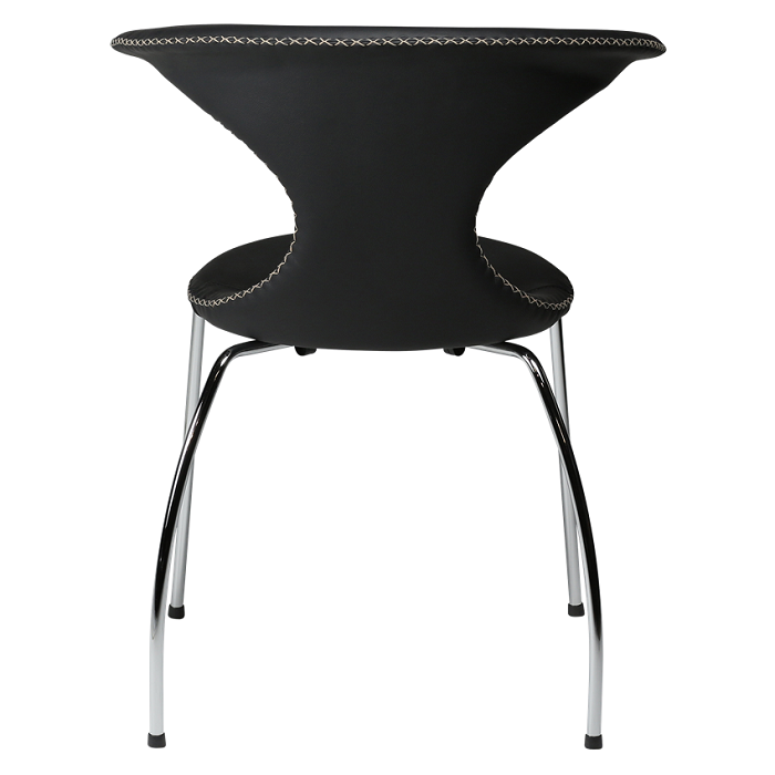 Dan-Form FLAIR chair Black leather with chrome legs 