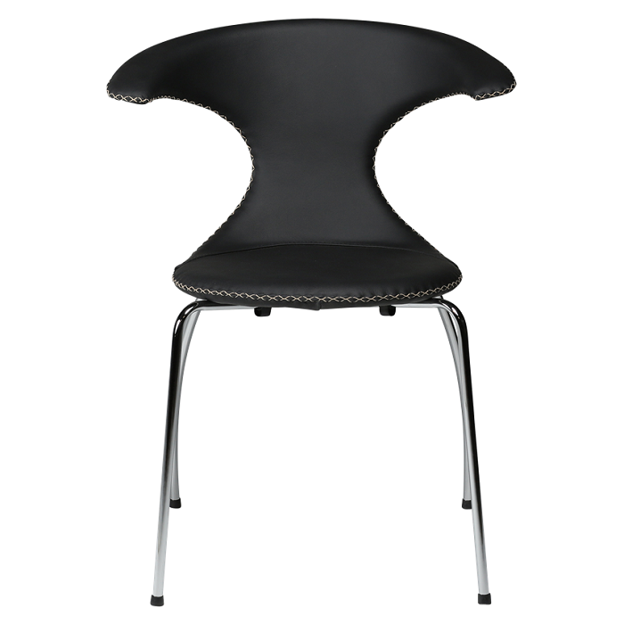Dan-Form FLAIR chair Black leather with chrome legs 