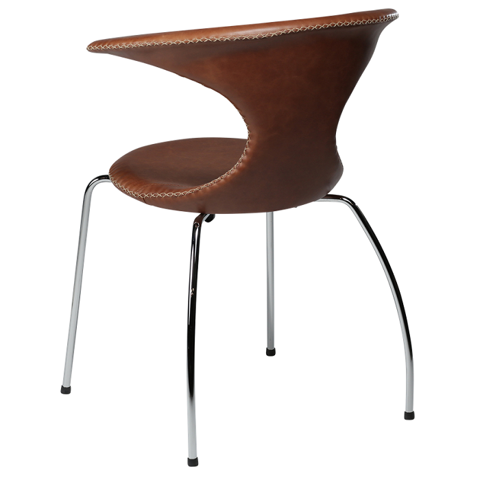 Dan-Form FLAIR chair Light brown leather with chrome legs