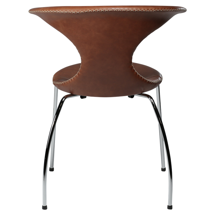 Dan-Form FLAIR chair Light brown leather with chrome legs