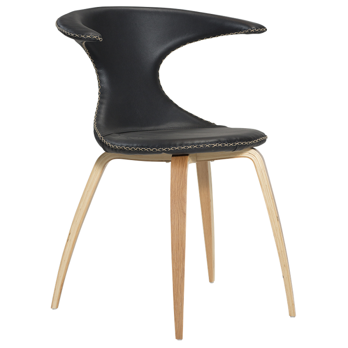 Dan-Form FLAIR chair Black leather with oak legs