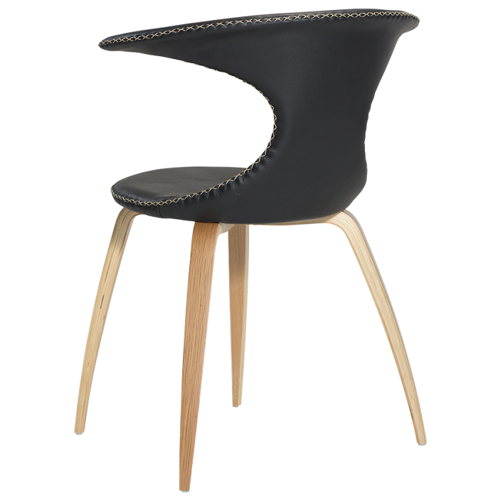 Dan-Form FLAIR chair Black leather with oak legs